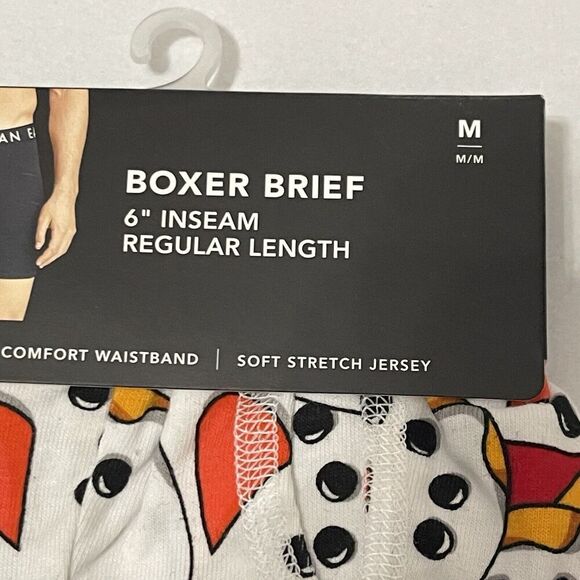 AMERICAN EAGLE Boxer Brief 6” Inseam Underwear Medium Snowman NEW Winter White - Picture 2 of 4
